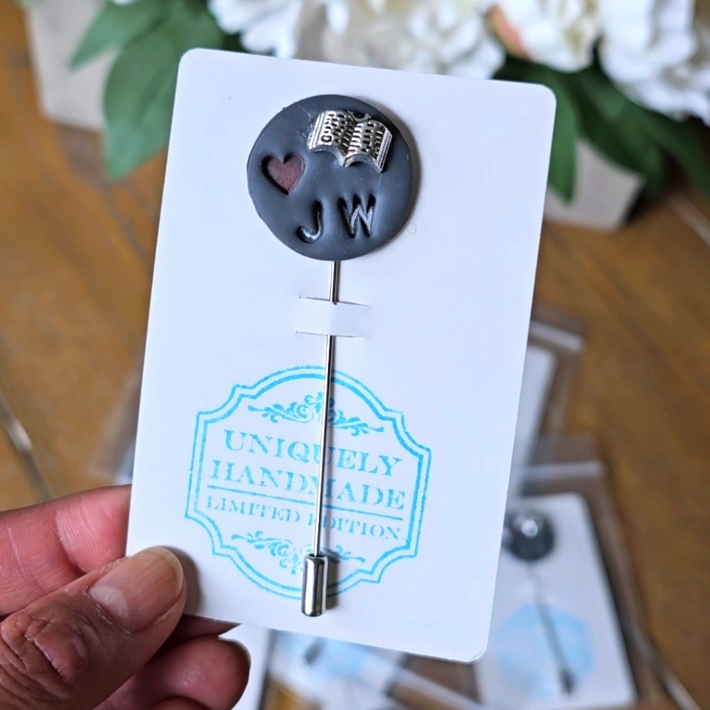 Handmade JW lapel pin